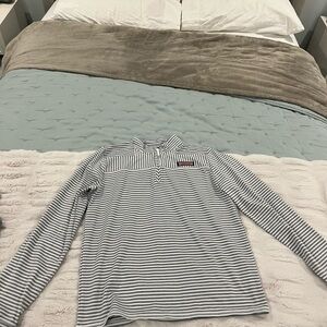 Vineyard Vines Gray and White Striped Shirt